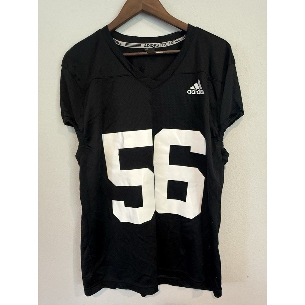 Adidas Football Practice Jersey Black White #56 Mesh Athletic Size XL
